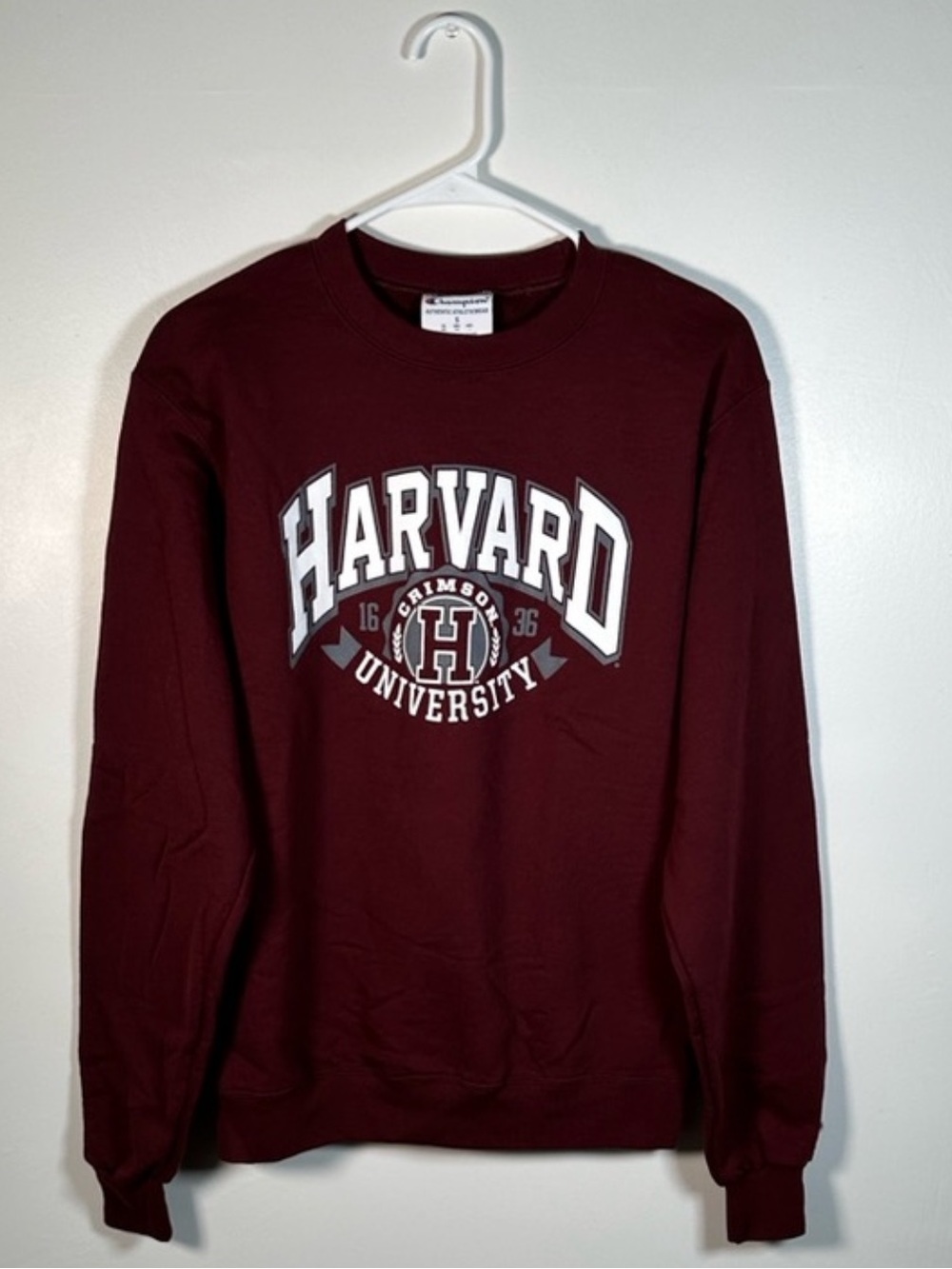 Champion Harvard University Sweatshirt Burgundy Crewneck Women’s Size S
